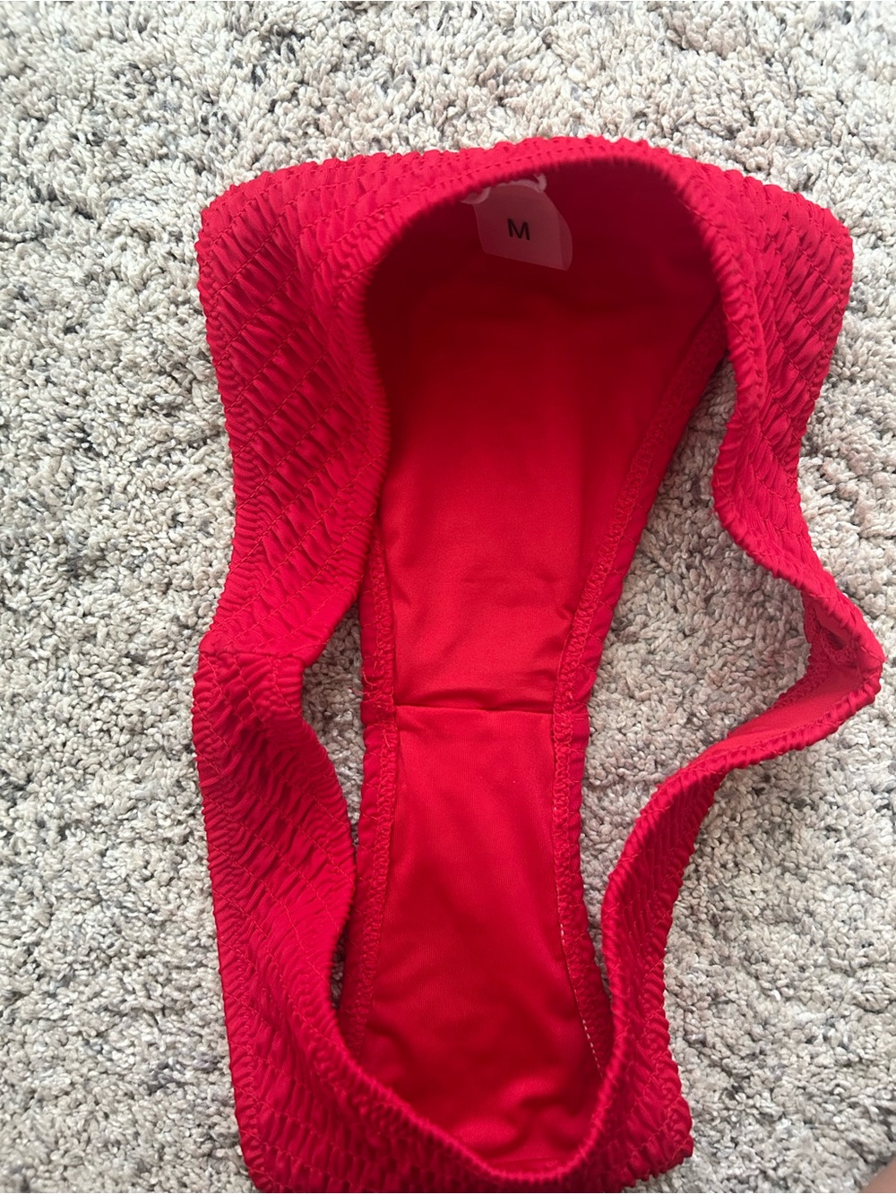 Red Ribbed Underwire Bikini Set - Picture 4 of 4